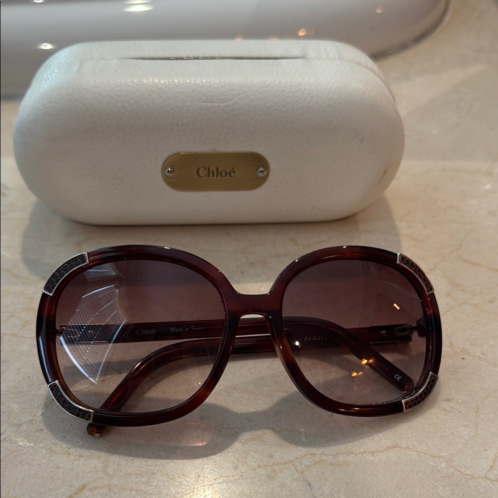 Chloe Brown Oversized Sunglasses with Gradient Lenses